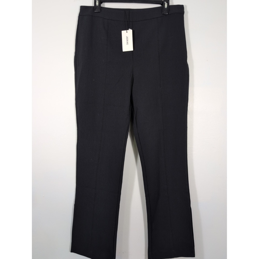Jason Wu Womens Wide Leg Trousers Black High Rise Pants Large New